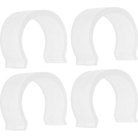 Lot de 4 Supports de Tringle à Rideaux en Plastique Blanc, Boucle Flexible Antidérapante pour Barre de 26-28 Mm, Protection et Fixation pour Projet DIY (1/5)