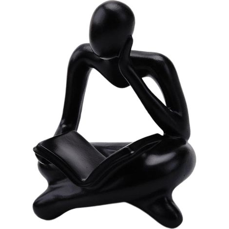 1 Statue Décorative Résine Design Moderne Abstrait Noir Pour Salon Bureau (1/3)