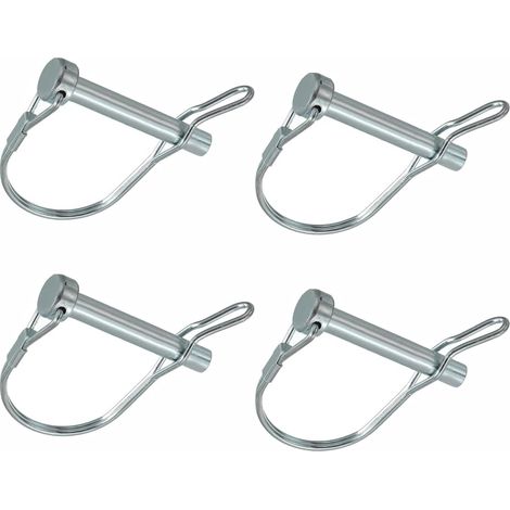 Lot de 4 boulons d'embrayage de sécurité en forme de D - 6 x 40 mm - Fermeture automatique - En acier au carbone - Pour remorque, tracteur, brouette, marine (1/5)
