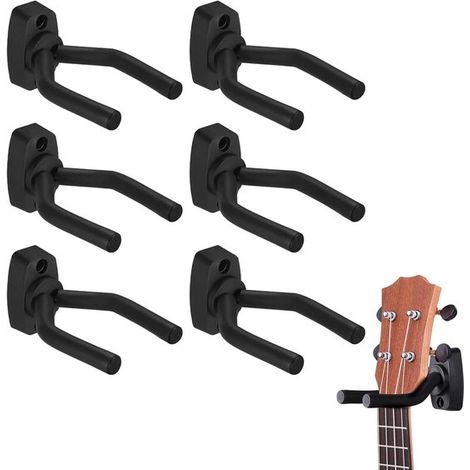 6 ganci bassi, ganci da parete, supporto per chitarra, ganci per ukulele, ganci per chitarra