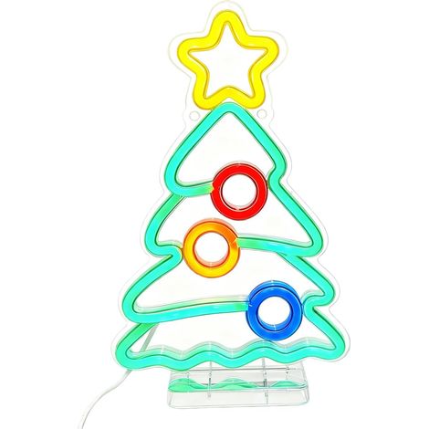 Lumière À Néon Pour Arbre De Noël Lampe Décor Table Alimentée par (1/5)