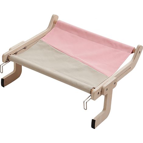 Lit hamac pour chat, cadre en bois, forte capacité de charge, perchoir de fenêtre ventilé pour toutes les saisons, Type A, taille libre (1/5)