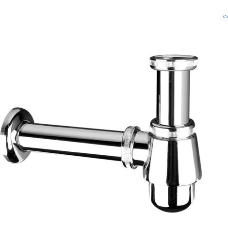 Siphon d'évier à bouteille, chrome bas (1/2)