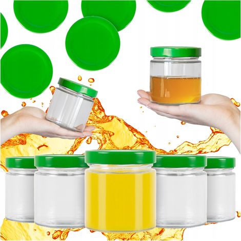 40 tarros de cristal ATENA de 410 ml para velas, pepinos, mermelada, miel + tapas