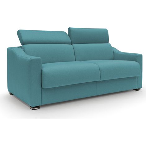 Amber Schlafsofa mit 18 cm hoher Matratze Stoff T05 191 cm (mat. 140x197) hellblau (1/4)