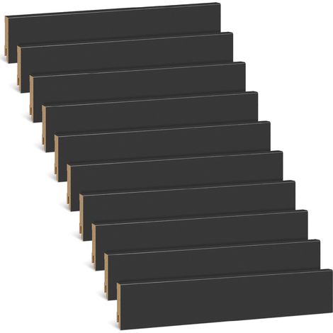 KGM Sockelleiste Modern MDF foliert- anthrazit- 16x58x2400mm - 10 Stück