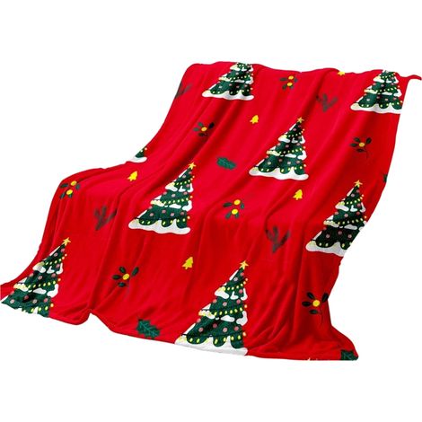 Couverture En Polaire - Imprimé Noël - Velours Luxueux Super Doux - Pour Décoration Intérieure Hivernale Lit Canapé Cadeau - 100 x 150 cm (1/5)