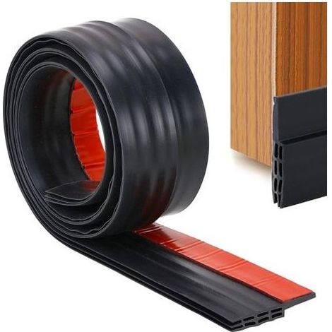 Porte Bas Joint Strip - Autocollant sous Porte Coupe-Bise Bise, Anti-Bruit, Anti-Bug en Noir (1/5)