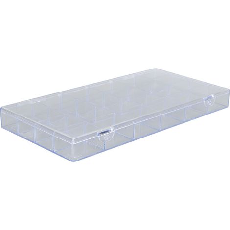 Boîte de rangement pour bijoux d'ongles, 21 compartiments, en acrylique transparent, pour boucles d'oreilles, bagues, colliers et perles, ornée de strass. (1/5)