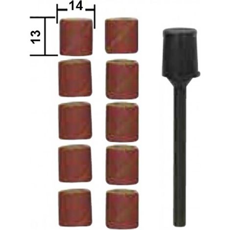 Cylindres abrasifs en corindon Ø 14 mm + support - Proxxon