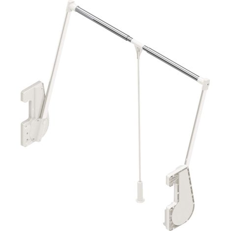 Kleiderlift mit Teleskop-Breitenverstellung 850 - 1150 mm Tragkraft 15 kg Chrom / weiß (1/5)
