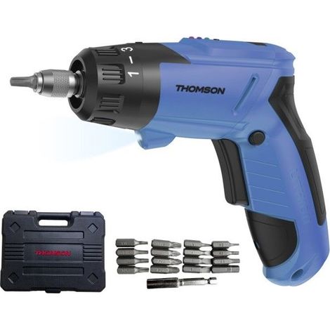 Thomson - Vio Screwdriv - Visseuse Sans Fil 4v - Mallette De Transport - Poignée Rotative - 16 Embouts (1/5)