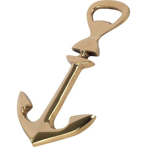 Abrebotellas de ancla náutica de latón dorado 14 cm (1/5)