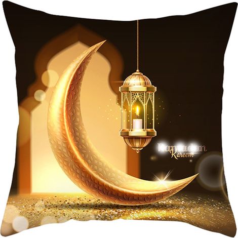 (LTD443-12) Kissenbezug „Goldener Mond“, dekoratives Amazon-Kissen für Wohnzimmer, Sofa, Bett oder Kopfteil (1/2)