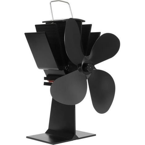 Qiilu Wärmebetriebener Ventilator, 4-Blatt-Lautloser Holzofenventilator für Kamine (1/4)