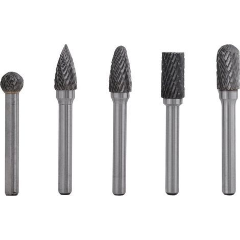 5 Piece Tungsten Steel Burr Set, 6mm Shank, 10mm Head, Tungsten Carbide Rotary Burr Kit, Extremely Versatile Carbide Rotary Burr Bits - (1/5)