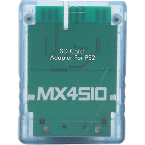 Adaptateur de Carte de Stockage Transparent Plug and Play pour PS2 - Lecteur de Cartes Mémoire Professionnel pour Console de Jeu Bleu (1/5)