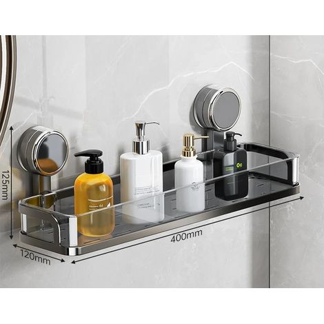 (B) Support de salle de bain à ventouses, sans perçage, pour toilettes, support de rangement mural amovible, porte-lavabo. (1/5)
