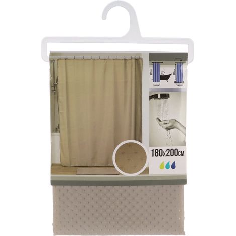 Rideau de douche polyester 180x200cm motifs diamants - taupe - Tendance (1/3)