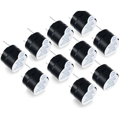 10 Stück schwarze elektronische Summer, aktive 5V-Gleichstromsummer, lang anhaltende piezoelektrische elektronische Summer