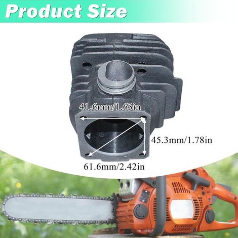 Zylinder- und Kolbensatz für Stihl 026 MS260 Kettensäge – 44,7 mm Nikasil-Zylinder – Kolben, Dichtungen, Zündkerze, Dekompressionsventil (1/5)