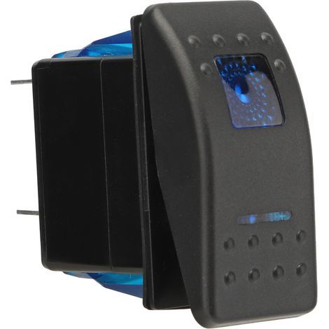 Interrupteur étanche à bascule 5 broches On/Off unipolaire double direction LED bleu rétroéclairé 12-24V pour bateaux SUV camions (1/5)