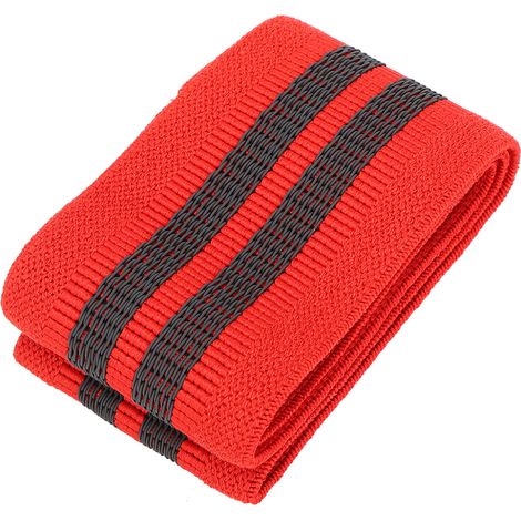 Ceinture de résistance en latex antidérapant et élastique pour le fitness, les squats profonds, le yoga et les étirements, idéale pour les jambes et les fessiers (rouge). (1/5)