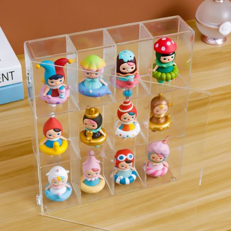 Vitrine für durchsichtige Glasfiguren mit Schloss, dekorativer Ständer für Puppen- und Anime-Sammler. (1/5)