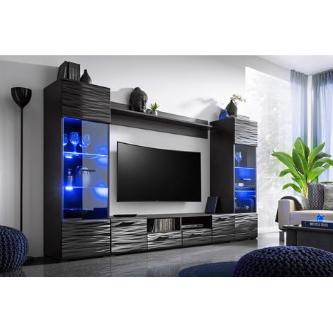 MODICA Pensile Furnival nero opaco / sahara lucido 3D + LED (1/5)