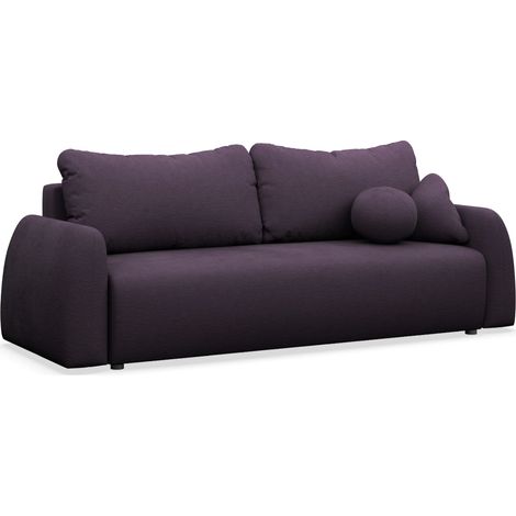 Selsey Nubelle – Sofa 3-Sitzer mit Schlaffunktion & Stauraum, Chenille, violett