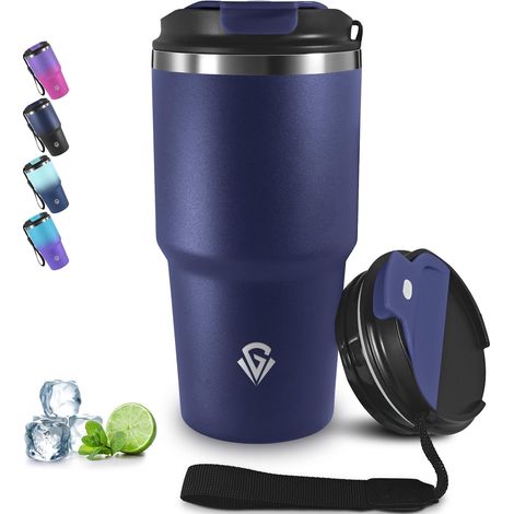 Mug Isotherme Anti-Fuite, 20oz Tumbler, Double Paroi Isolante Acier Inoxydable, Gobelet Thermique Transportable, Tasse Isotherme pour Boissons Chaudes et Glacé (1/5)