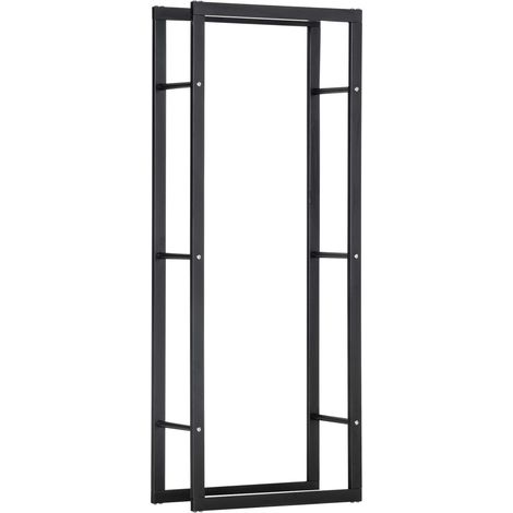 HOMCOM 150cm Metal Firewood Log Holder Rack Elevated Design, Base Side Rails (1/5)