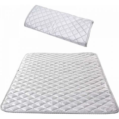 Nappe de Repassage Isolante Couverture de Repassage à la Vapeur Coton Tapis De Repassage sur Table Portable pour Lave-Linge Sèche-Linge Voyager la Maison Argent 48 85 cm(1 pcs) (1/5)