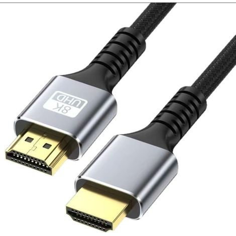 Cable HDMI 5Mètres 8K,Câble HDMI 2.1 Ultra Haute Vitesse Supporte HDR10 eARC 3D HDCP 2.2 & 2.3,Compatible avec PS5/4 X-Box HDTV Blu-ray Player/Moniteur/Laptop (1/5)