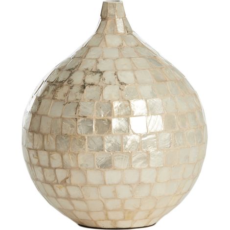 Vaso ELORZA in bambù crema – Ø22x25 cm