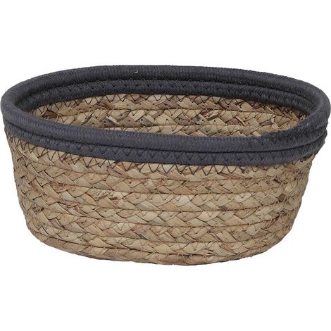 Cesta ovalada de algodón para plantas 21x16x9 cm - gris natural - Tendance