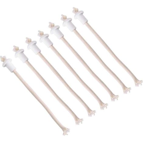 7Pcs Mèches pour Bougie Coton avec Support titulaires en Céramique Torch Bouteille de vin Huile Bougie Lampe (1/5)