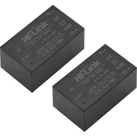 Lot de 2 Mini modules d'alimentation 220 V vers 5 V - Module de Puissance isolé AC-DC - Compatible avec Arduino et Raspberry Pi (1/5)