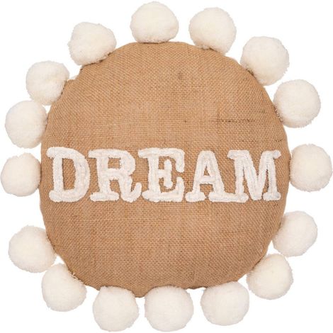 Coussin pour bébé en jute et coton multicolore - Diamètre 30 cm - Atmosphera Créateur d'Intérieur (1/2)