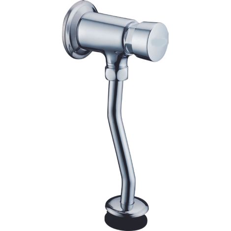 HOMSSY Grifo Pulsador Temporizado de Pared Tipo Presto, Cromado, Cierre Automático de Acción Corta, Ahorro de Agua, Embellecedor Incluido, Rosca M-M 1/2" (1/2)