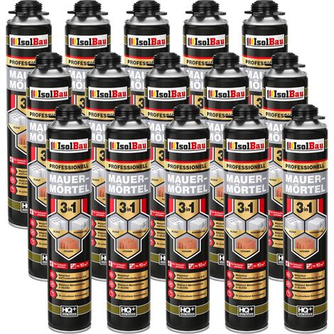 IsolBau Mortier de maçonnerie en mousse adhésive Mauermörtel 15 pièces. (1/5)