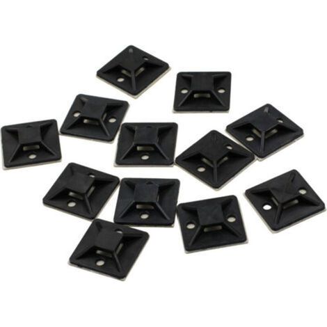 Embasse Adhesive - Serre-Cable - 20 mm x 20 mm - Pour Câblage Organisé Sous Bureau ou Table - 100 Pièces (1/5)