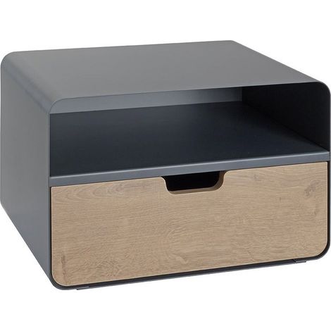 Étagère Murale Avec Tiroir & Niche "Korfu" 38cm Anthracite (1/5)