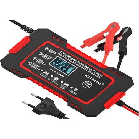 Cargador de baterías inteligente universal de 12 V y 6 A para motocicletas y automóviles, con función de mantenimiento para baterías de plomo-ácido.