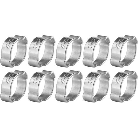 10 Pcs Colliers de Serrage Tuyau Serrage Ajustable Ajustable en Acier Inoxydable (13-15Mm ) (1/5)