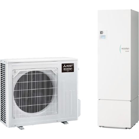 Luft-Wasser-Wärmepumpe Mitsubishi ECODAN R32 6 kW – SUZ-SWM60VA2 mit Hydrotank ERST30D-VM2EE, 300 L Speicher, Klasse A+++