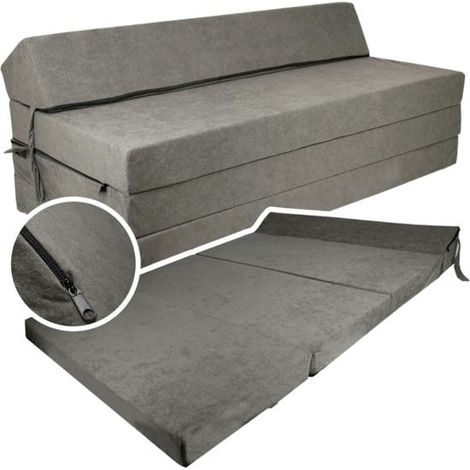 Colchón de invitados colchón plegable gris 200X120X10 cm colchón camping (1/2)