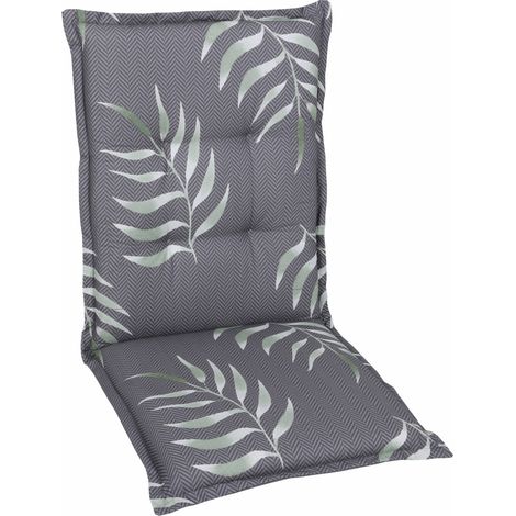 GO-DE Gartenstuhlauflagen mittellehner 108 x 50 x 7 cm Gräser-Motiv anthrazit Polsterauflagen (1/2)