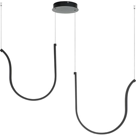 Suspension LED design moderne en métal Arqua 2 - Noir (1/2)