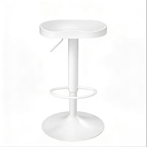 Sgabello da bar girevole regolabile in altezza bianco in legno e metallo (1/5)